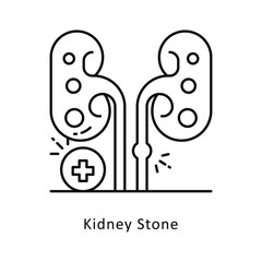 Kidney Stone vector outline icon style illustration. Symbol on White background EPS 10 File