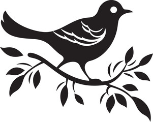 Leafy Sanctuary Winged Home Birds Leafy Branch
