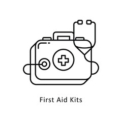 First Aid Kits vector outline icon style illustration. Symbol on White background EPS 10 File
