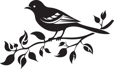 Leafy Branch Winged Sanctuary Birds Leafy Perch