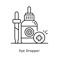 Eye Dropper vector outline icon style illustration. Symbol on White background EPS 10 File
