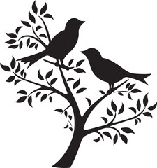 Leafy Refuge Birds Home Birds Leafy Branch