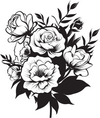 Graceful Petals Flower Icon Graphic Floral Harmony Vector Bouquet Logo