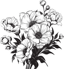 Serene Blossoms Flower Vector Icon Delicate Blooms Flower Graphic Design