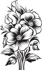 Elegant Blossoms Flower Vector Art Blooming Charm Floral Icon Design