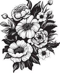 Blossom Harmony Flower Vector Design Serene Petals Bouquet Logo Graphic