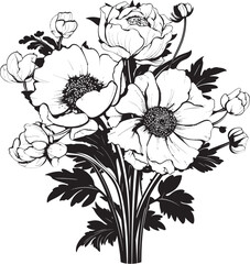 Blooming Symphony Floral Logo Icon Elegant Blooms Flower Graphic Design