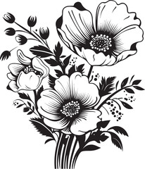 Petal Radiance Flower Vector Icon Blossom Symphony Floral Logo Graphic