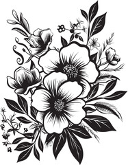 Serene Blooms Flower Icon Design Blooming Delight Bouquet Vector Art