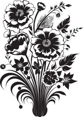 Blossom Symphony Floral Logo Graphic Serene Blooms Flower Icon Design