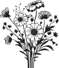 Serene Blossoms Vector Icon Graphic Blooming Symphony Floral Logo Design