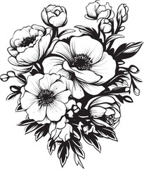 Petal Harmony Bouquet Icon Design Blooming Aura Flower Vector Logo