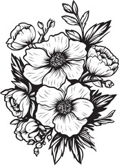 Elegant Petals Flower Graphic Icon Blooming Elegance Bouquet Vector Art