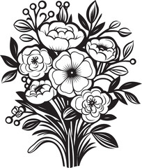 Blossoming Aura Flower Icon Graphic Blooming Charm Bouquet Vector Logo