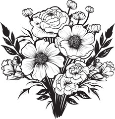 Petal Symphony Flower Vector Design Blossoming Aura Flower Icon Graphic