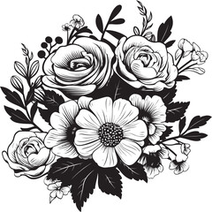 Graceful Blossoms Flower Logo Icon Blooming Delight Floral Vector Logo