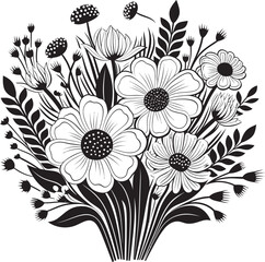 Blooming Essence Vector Icon Design Serene Blooms Flower Logo Art