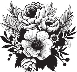 Blooming Delight Floral Vector Logo Petal Elegance Bouquet Icon Design