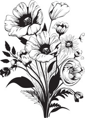 Petal Symphony Flower Logo Art Blossom Radiance Vector Icon Graphic