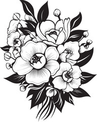 Serene Blossoms Floral Logo Graphic Elegant Blooms Vector Icon Design