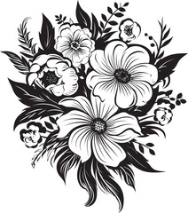 Blossom Symphony Bouquet Logo Design Floral Harmony Flower Vector Art