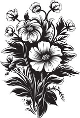 Blooming Charm Bouquet Vector Art Petal Essence Flower Logo Design