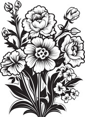 Graceful Blooms Floral Logo Icon Blooming Charm Bouquet Vector Art