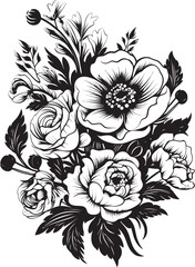 Blooming Aura Floral Vector Design Serene Petals Flower Logo Icon