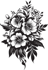 Serene Petals Flower Logo Icon Petal Fusion Bouquet Vector Graphic