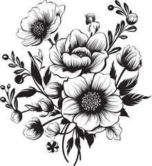 Blossom Radiance Flower Vector Design Blooming Symphony Floral Icon Art