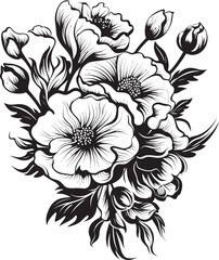 Petal Radiance Flower Logo Design Blossoming Elegance Bouquet Icon Art