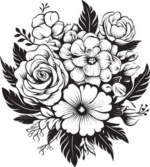 Blossom Elegance Vector Flower Logo Blooming Charm Bouquet Icon Design