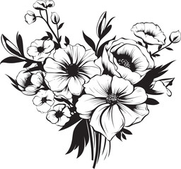 Blossom Symphony Flower Vector Graphic Blooming Radiance Bouquet Icon Design