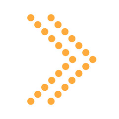 Dotted arrow png icon, yellow sticker, direction transparent symbol