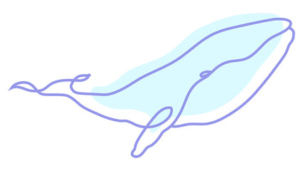 Whale png sticker, line art illustration