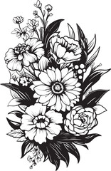 Graceful Petals Floral Icon Art Petal Fusion Flower Logo Graphic