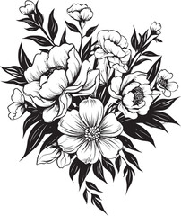 Blossom Symphony Floral Logo Art Petal Beauty Bouquet Vector Graphic