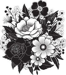 Blooming Radiance Bouquet Vector Art Graceful Petals Flower Logo Design