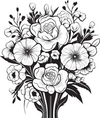 Floral Radiance Bouquet Icon Design Blossom Elegance Flower Vector Art