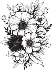 Petal Symphony Bouquet Vector Logo Blossom Bliss Flower Icon Design