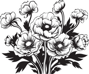 Elegant Blossoms Flower Logo Design Blooming Essence Bouquet Icon Graphic