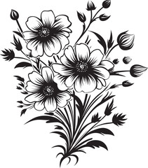 Blossom Bliss Flower Icon Design Blooming Radiance Bouquet Vector Logo