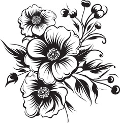 Blooming Aura Bouquet Vector Art Serene Blossoms Floral Logo Design