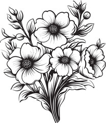 Graceful Petals Floral Icon Art Petal Fusion Flower Logo Graphic