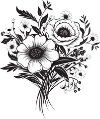 Petal Fusion Flower Logo Graphic Blossom Symphony Bouquet Vector Art