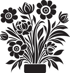 Graceful Blooms Flower Vector Graphic Blooming Brilliance Bouquet Icon Art