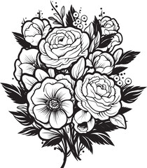 Elegant Petals Flower Vector Icon Blossom Beauty Bouquet Graphic Design