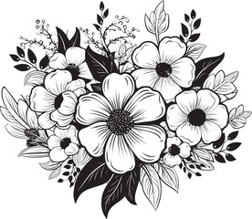 Floral Fusion Flower Vector Design Serene Blossoms Bouquet Logo Graphic