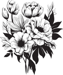 Petal Symphony Flower Icon Design Blossom Delight Bouquet Vector Art