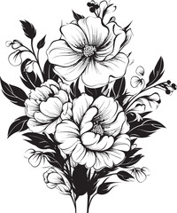 Serene Blooms Floral Logo Graphic Blossom Charm Flower Vector Art